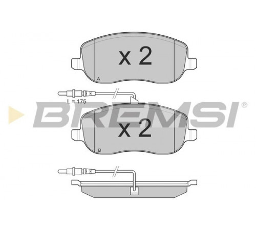Комплект гальмівних накладок, дискове гальмо BP3028 BREMSI