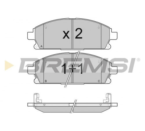 Комплект гальмівних накладок, дискове гальмо BP3068 BREMSI