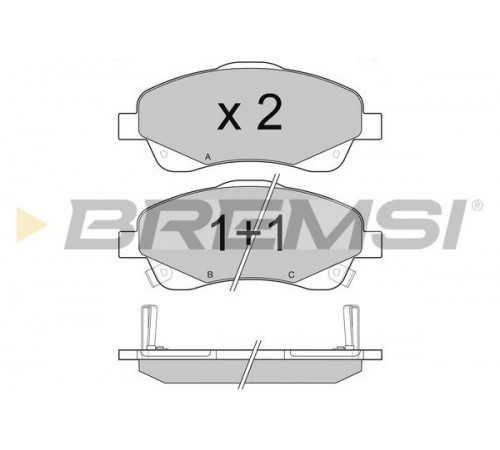 Комплект гальмівних накладок, дискове гальмо BP3094 BREMSI