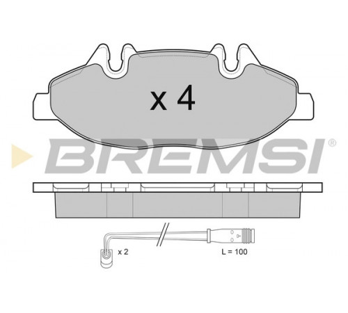 Комплект гальмівних накладок, дискове гальмо BP3100 BREMSI