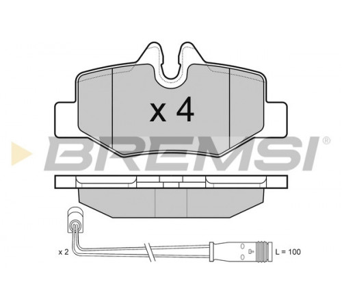 Комплект гальмівних накладок, дискове гальмо BP3101 BREMSI