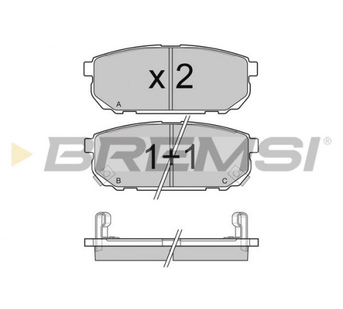Комплект гальмівних накладок, дискове гальмо BP3105 BREMSI