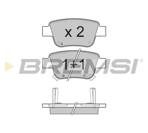 Комплект гальмівних накладок, дискове гальмо BP3112 BREMSI