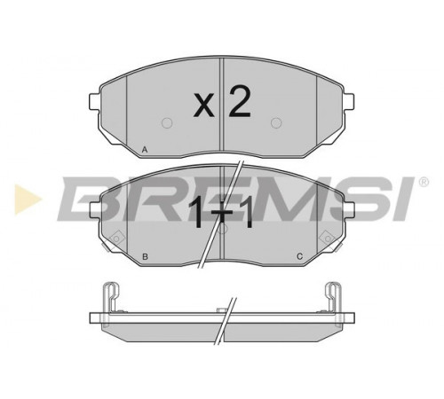 Комплект гальмівних накладок, дискове гальмо BP3116 BREMSI