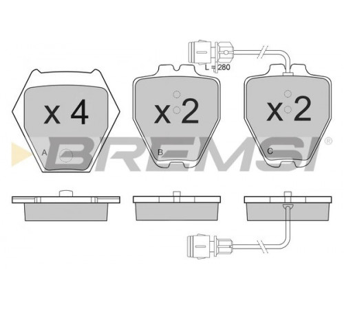 Комплект гальмівних накладок, дискове гальмо BP3122 BREMSI