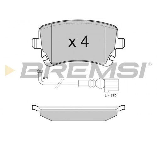 Комплект гальмівних накладок, дискове гальмо BP3140 BREMSI