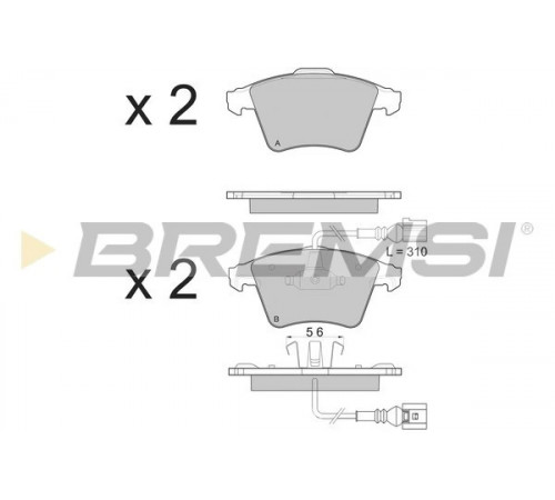 Комплект гальмівних накладок, дискове гальмо BP3142 BREMSI