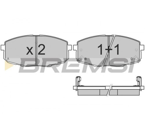 Комплект гальмівних накладок, дискове гальмо BP3147 BREMSI