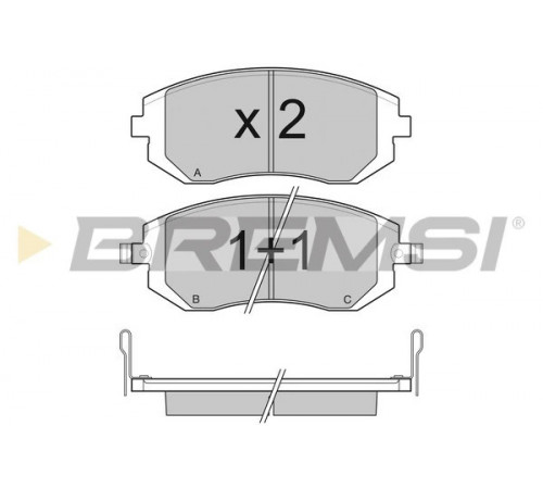 Комплект гальмівних накладок, дискове гальмо BP3158 BREMSI