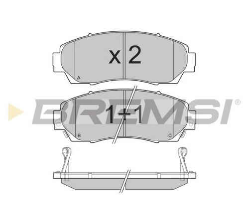 Комплект гальмівних накладок, дискове гальмо BP3258 BREMSI