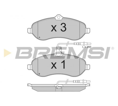 Комплект гальмівних накладок, дискове гальмо BP3283 BREMSI