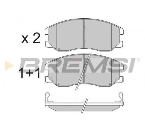 Комплект гальмівних накладок, дискове гальмо BP3303 BREMSI