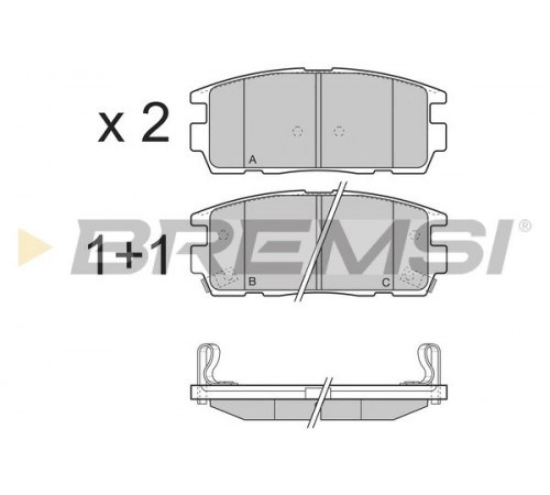 Комплект гальмівних накладок, дискове гальмо BP3304 BREMSI