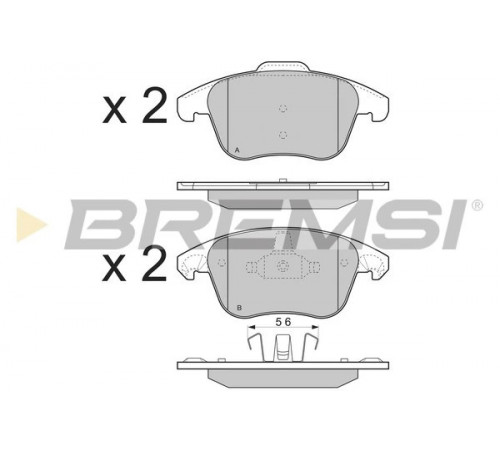 Комплект гальмівних накладок, дискове гальмо BP3330 BREMSI