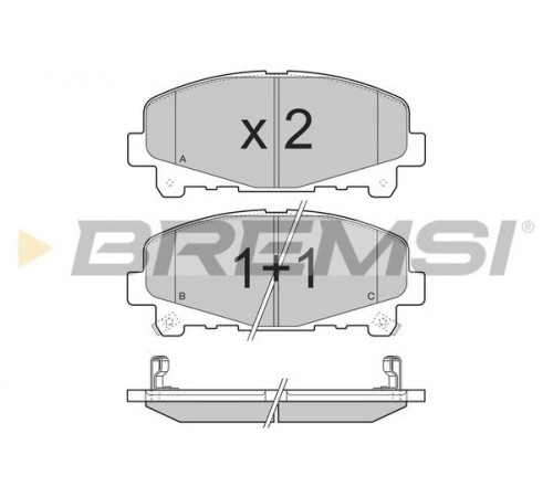 Комплект гальмівних накладок, дискове гальмо BP3373 BREMSI