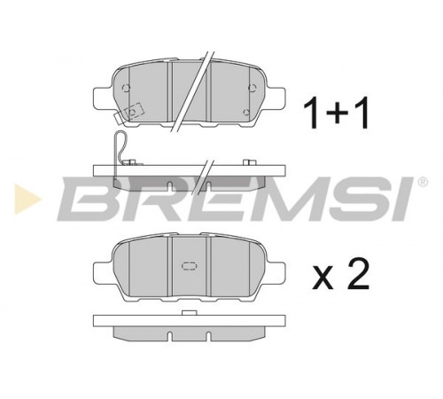 Комплект гальмівних накладок, дискове гальмо BP3395 BREMSI