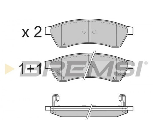 Комплект гальмівних накладок, дискове гальмо BP3400 BREMSI