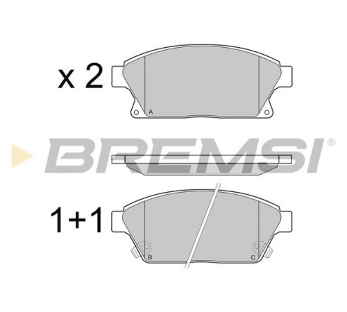 Комплект гальмівних накладок, дискове гальмо BP3405 BREMSI
