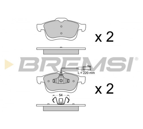 Комплект гальмівних накладок, дискове гальмо BP3413 BREMSI