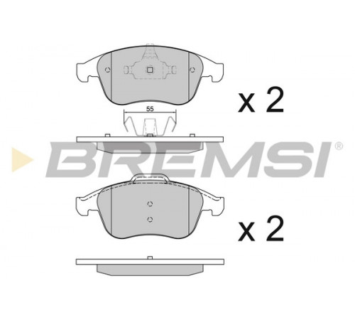 Комплект гальмівних накладок, дискове гальмо BP3430 BREMSI