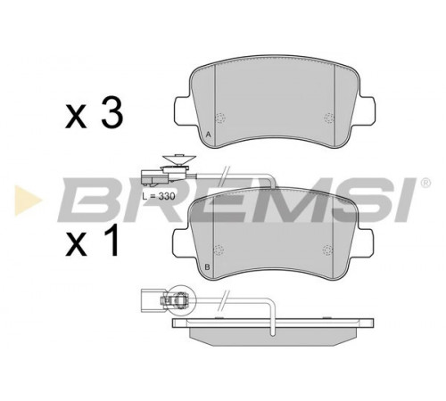 Комплект гальмівних накладок, дискове гальмо BP3441 BREMSI