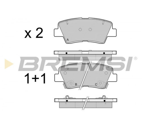 Комплект гальмівних накладок, дискове гальмо BP3471 BREMSI