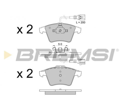 Комплект гальмівних накладок, дискове гальмо BP3508 BREMSI