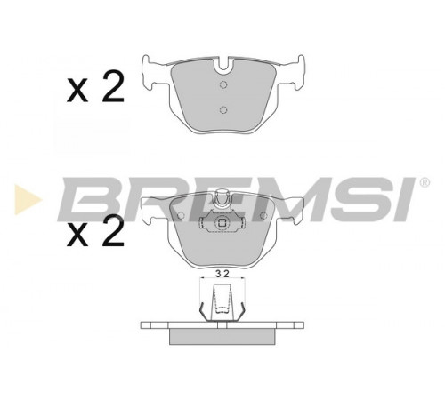 Комплект гальмівних накладок, дискове гальмо BP3509 BREMSI