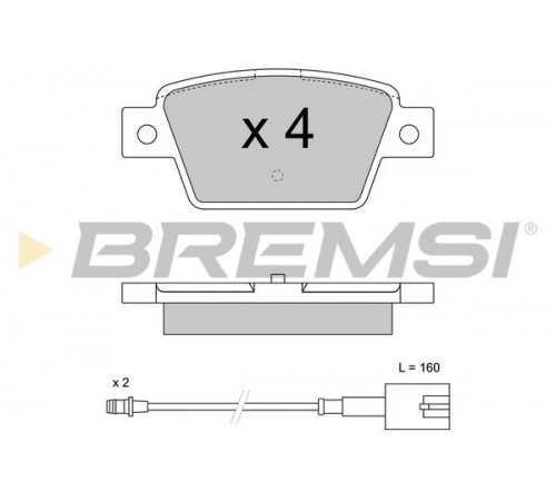 Комплект гальмівних накладок, дискове гальмо BP3511 BREMSI
