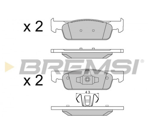 Комплект гальмівних накладок, дискове гальмо BP3512 BREMSI