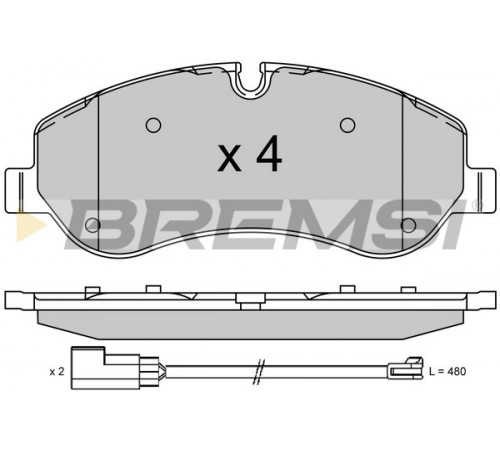 Комплект гальмівних накладок, дискове гальмо BP3525 BREMSI