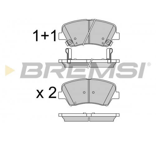 Комплект гальмівних накладок, дискове гальмо BP3529 BREMSI