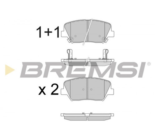Комплект гальмівних накладок, дискове гальмо BP3596 BREMSI