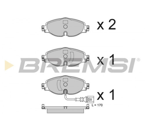 Комплект гальмівних накладок, дискове гальмо BP3782 BREMSI
