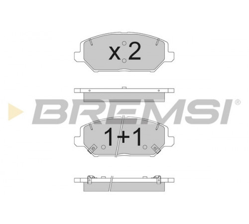 Комплект гальмівних накладок, дискове гальмо BP3786 BREMSI