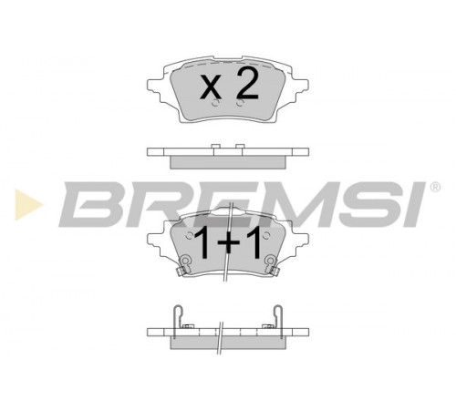 Комплект гальмівних накладок, дискове гальмо BP3796 BREMSI