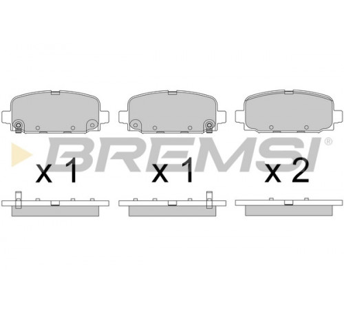 Комплект гальмівних накладок, дискове гальмо BP3818 BREMSI