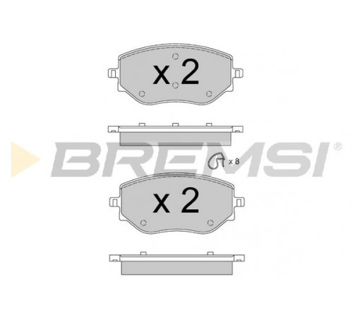 Комплект гальмівних накладок, дискове гальмо BP3889 BREMSI