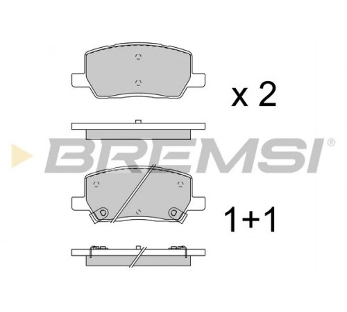 Комплект гальмівних накладок, дискове гальмо BP3961 BREMSI