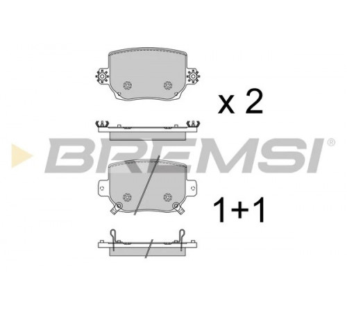 Комплект гальмівних накладок, дискове гальмо BP4055 BREMSI