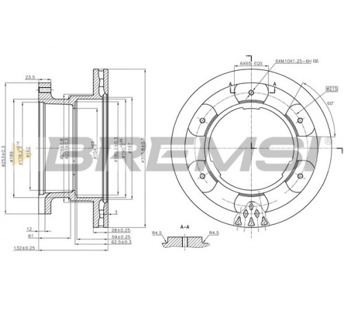 Гальмівний диск CD5332V BREMSI