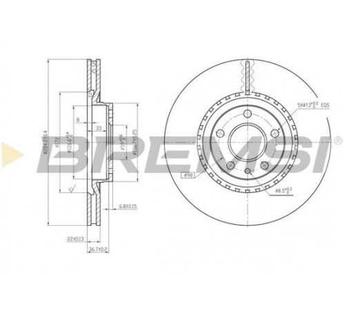 Гальмівний диск CD6156V BREMSI
