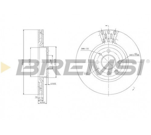 Гальмівний диск CD6220V BREMSI