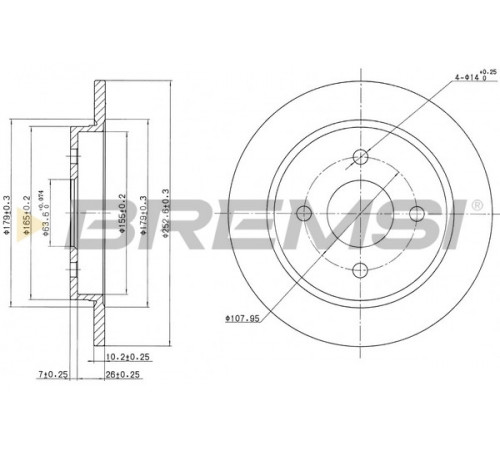 Гальмівний диск CD6281S BREMSI
