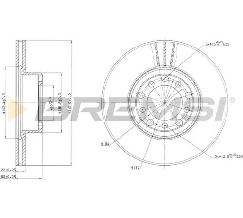 Гальмівний диск CD6476V BREMSI