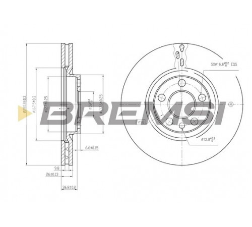 Гальмівний диск CD6760V BREMSI