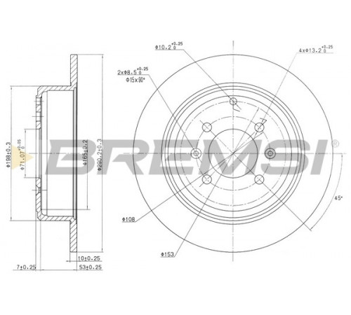 Гальмівний диск CD6869S BREMSI