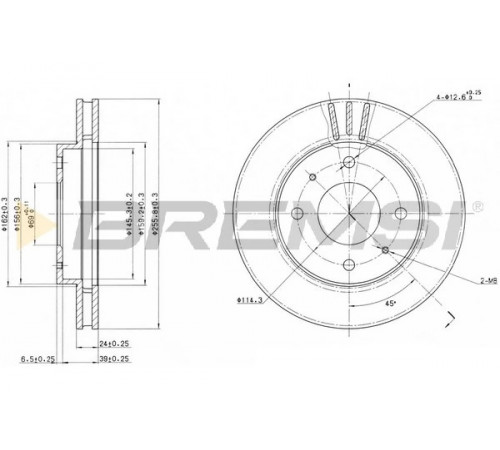 Гальмівний диск CD6885V BREMSI