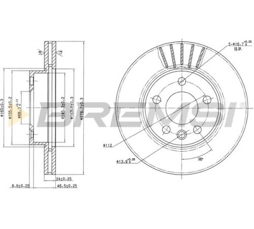 Гальмівний диск CD7010V BREMSI