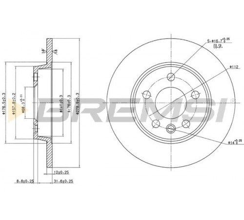 Гальмівний диск CD7012S BREMSI